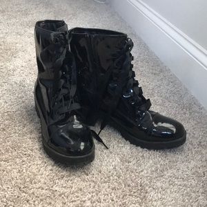 Madden Girl lace up and zip up boots, 9